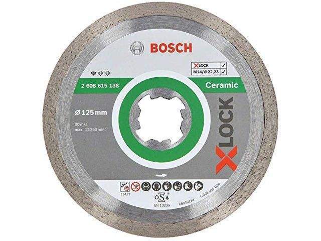 алмазный круг 125х22,23 мм по керамике сплошн. x-lock standard for ceramic bosch ( сухая резка) от BTSprom.by