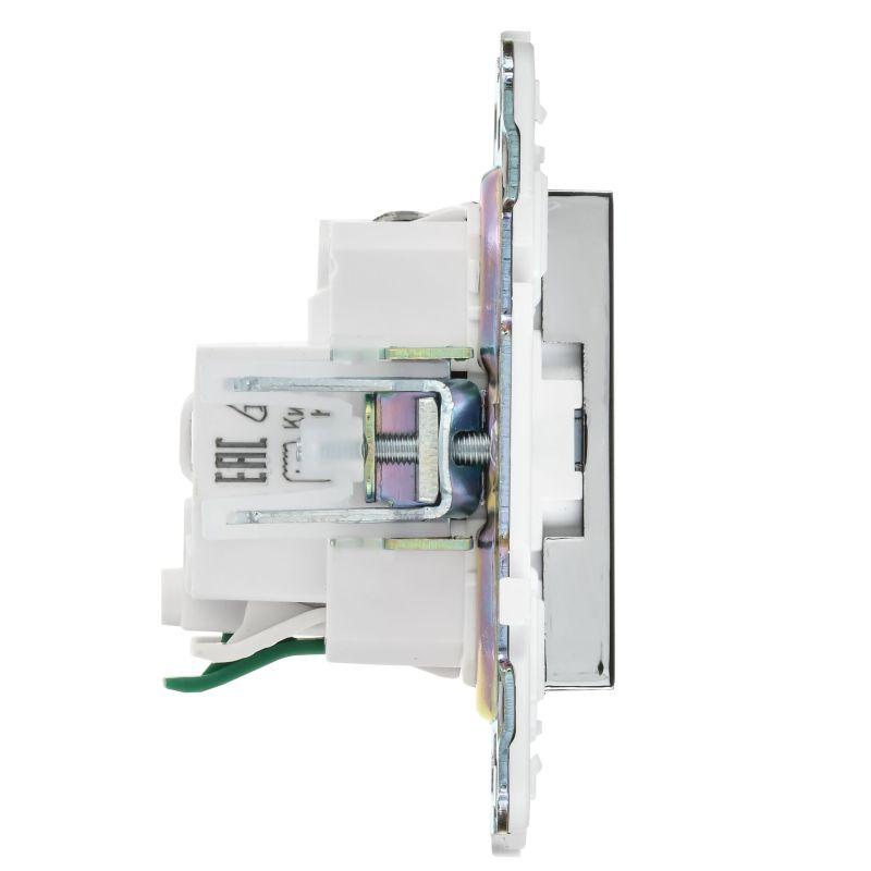  Розетка SKANDY 16А с заземл. защ. шторки безвинт. крепл. SK-R06N никель IEK SK-R14-16-1-K50 фото в каталоге от BTSprom.by