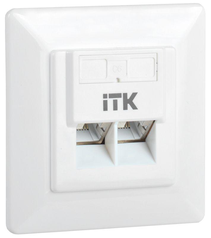 розетка компьютерная 2-м сп rj45 кат.6 ftp itk cs2-1c06f-2-1 от BTSprom.by