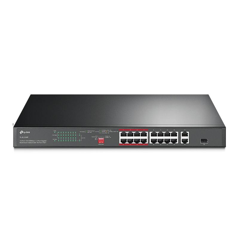 коммутатор tl-sl1218p 18-портовый с 16 poe+ портами 10/100мбит/с и 2 гигабитными портами tp-link 1806823 от BTSprom.by