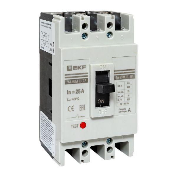 выключатель автоматический 3п 63/25а 25ка ва-99м proxima ekf mccb99-63-25m от BTSprom.by