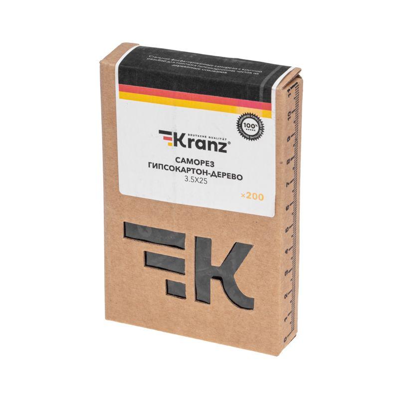  Саморез гипсокартон-дерево 3.5х25 (уп.200шт) Kranz KR-01-3331-003 фото в каталоге от BTSprom.by