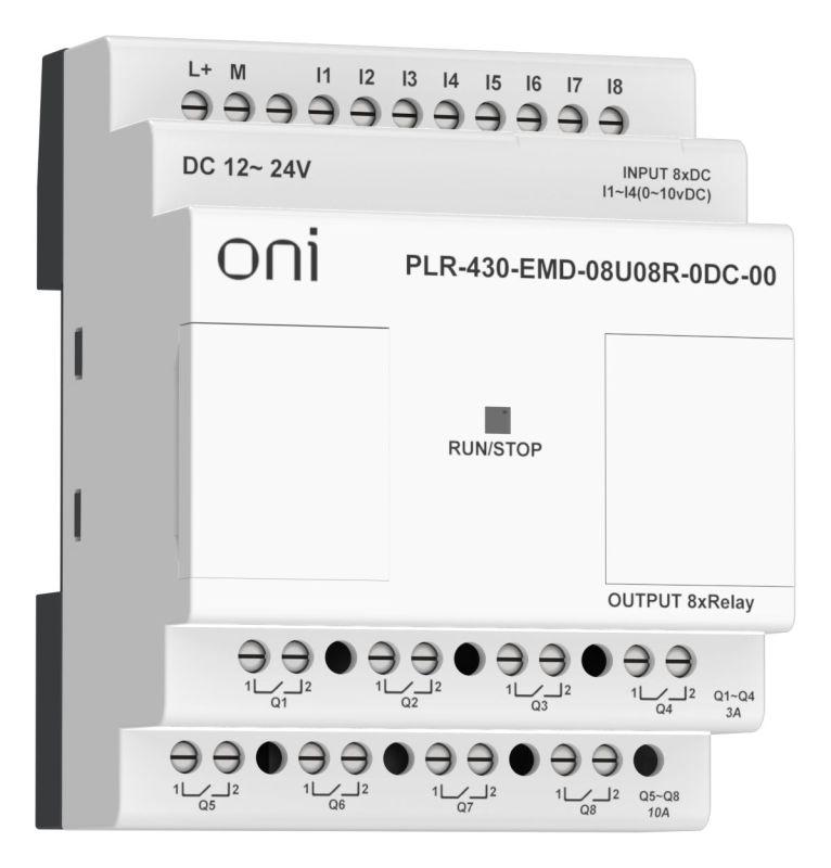 модуль расширения входов выходов плк 430 4 di 4 ui (0-10в/di) 8 ro 24в dc oni plr-430-emd-08u08r-0dc-00 от BTSprom.by