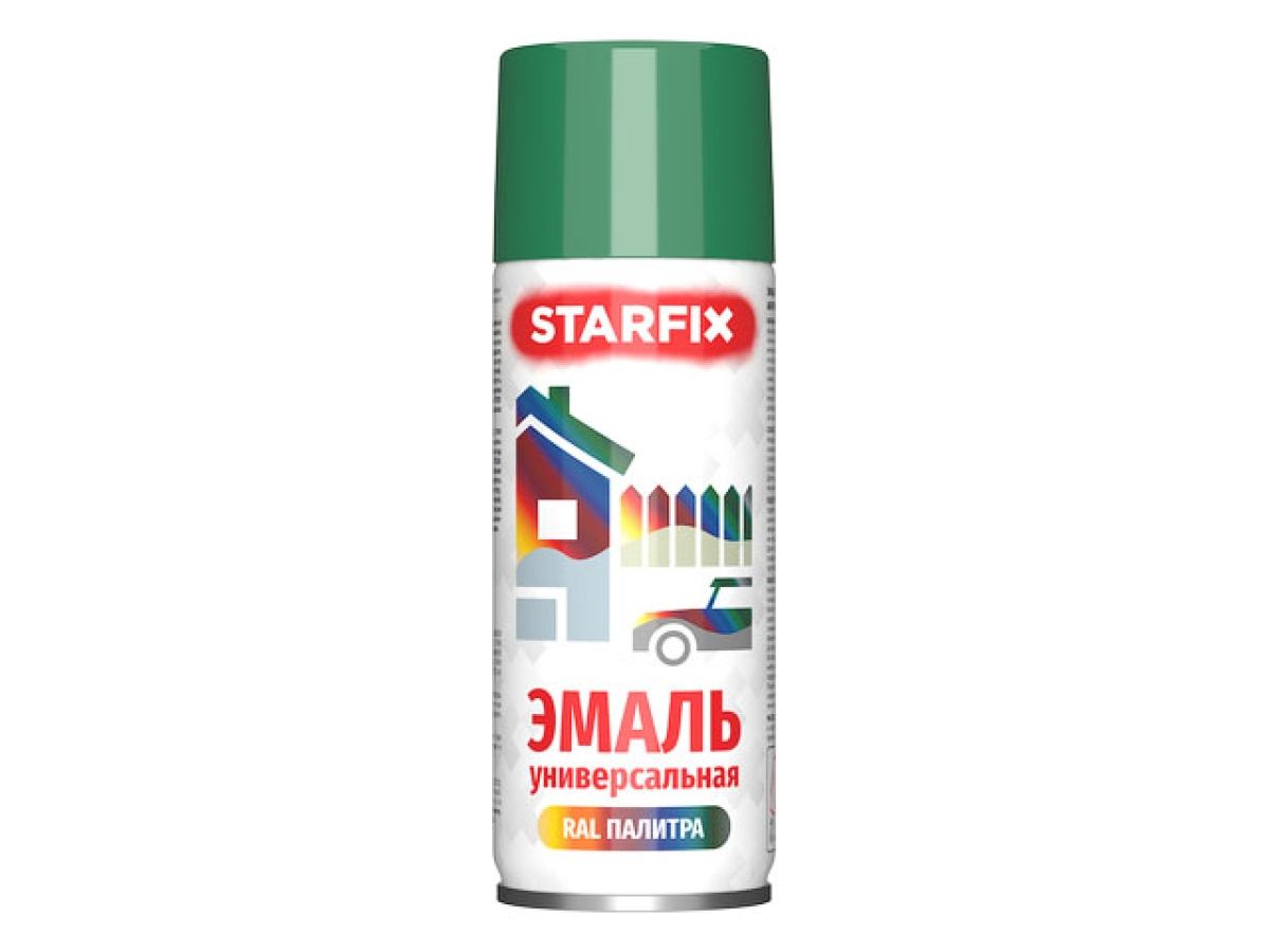 краска-эмаль аэроз. универсальная зеленый starfix 520мл (6029) (мятно-зеленый, глянцевая) sm-100057-1 от BTSprom.by