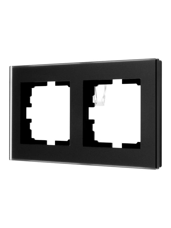рамка 2-местн. гориз. vesna стекло черн. матов. lezard 742-5980-147 от BTSprom.by