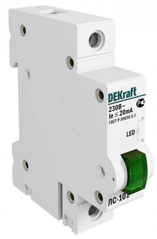 лампа сигнальная лс-101 на din-рейку 1p зел. led dekraft 18004dek от BTSprom.by