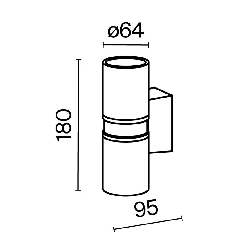  Светильник Bowery 2х50Вт GU10 IP54 бра настен. Maytoni O582WL-02BS фото в каталоге от BTSprom.by