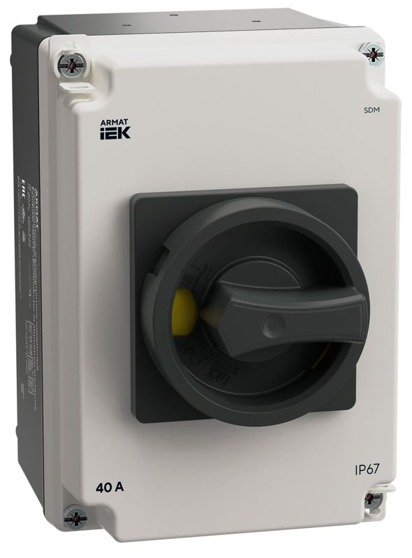 выключатель-разъединитель 3п 40а sdm ip67 в алюм. боксе armat iek ar-sdm-31-040 от BTSprom.by