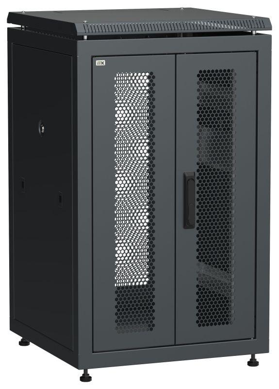 шкаф сетевой linea n 19дюйм 18u 600х600мм передн. перфорир. распашная двустворчат. задн. перфорир. чер. itk ln05-18u66-2pp от BTSprom.by