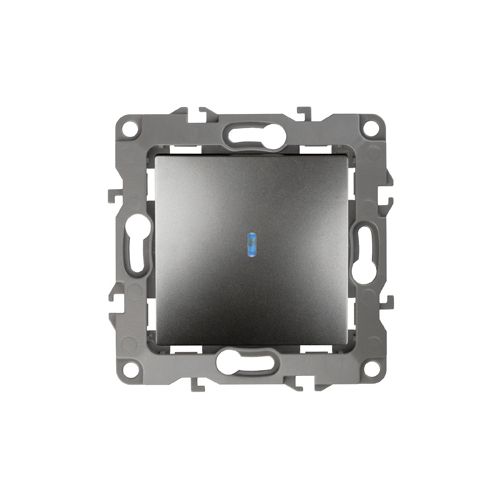  Выключатель 1-кл. СП Эра12 12-1102-12 10А IP20 250В 10AX с подсветкой механизм графит Эра Б0019280 фото в каталоге от BTSprom.by