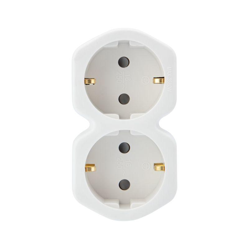  Разветвитель 2-м с заземл. 16А IP20 защ. шторки бел. Rexant 11-1087 фото в каталоге от BTSprom.by