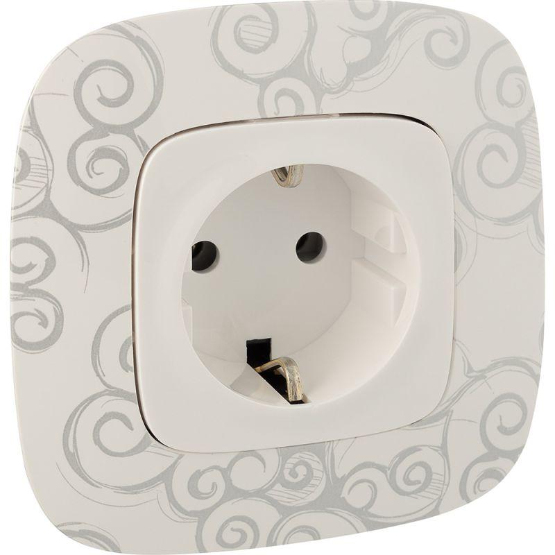  Розетка 1-м СП Valena Allure 16А IP2X 250В 2P+E безвинтов. клеммы с лицев. панелью механизм бел. Leg 753721 фото в каталоге от BTSprom.by