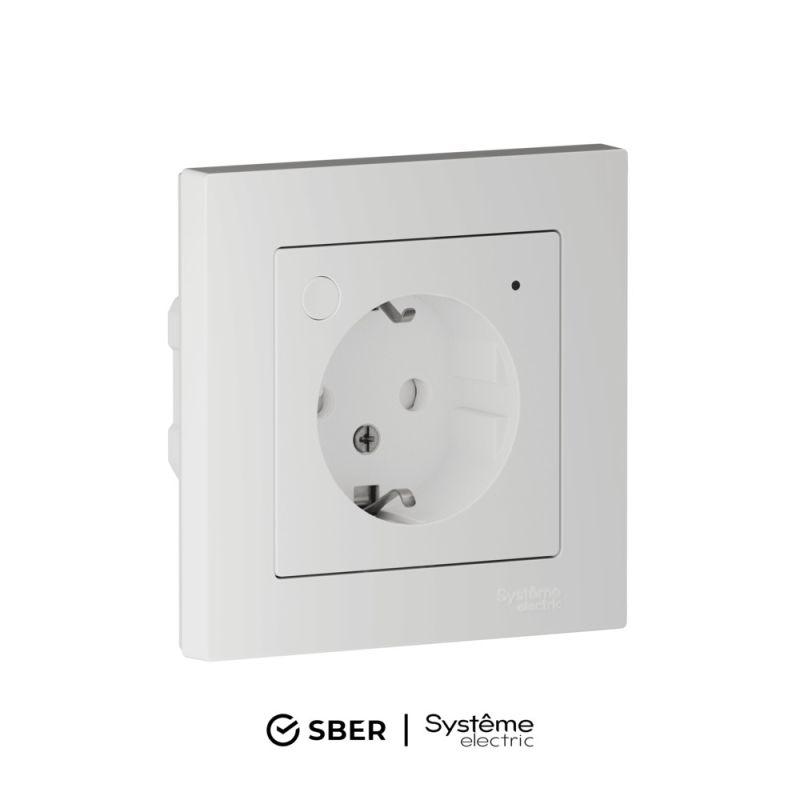 розетка atlasdesign smart 16а l+n с заземл. защ. шторки zigbee механизм бел. se atn000145z от BTSprom.by