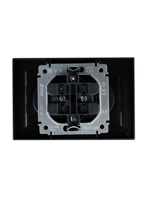  Розетка 2-м СП BRITE РСш12-2-БрМ 10А в сборе без заземл. защ. шторки маренго IEK BR-R23-10-K35-F фото в каталоге от BTSprom.by