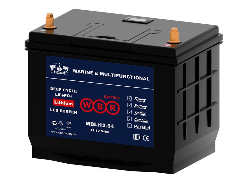  Аккумулятор тяговый лодочный литиевый (литий железо фосфатный LiFePO4) 12В 54А.ч WBR MBLi12-54 фото в каталоге от BTSprom.by