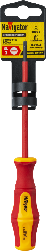  Отвертка диэлектрическая 93 427 NHT-Otd03-SL3-100 Navigator 93427 фото в каталоге от BTSprom.by