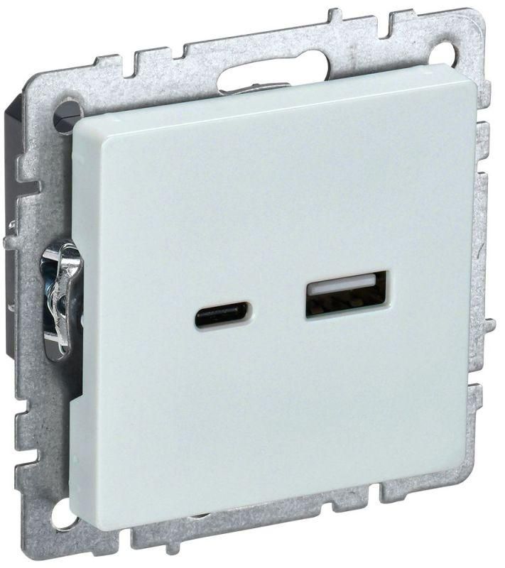 розетка brite usb a+c 18вт рю11-1-брж механизм жемчуж. iek br-u22-018-k36 от BTSprom.by