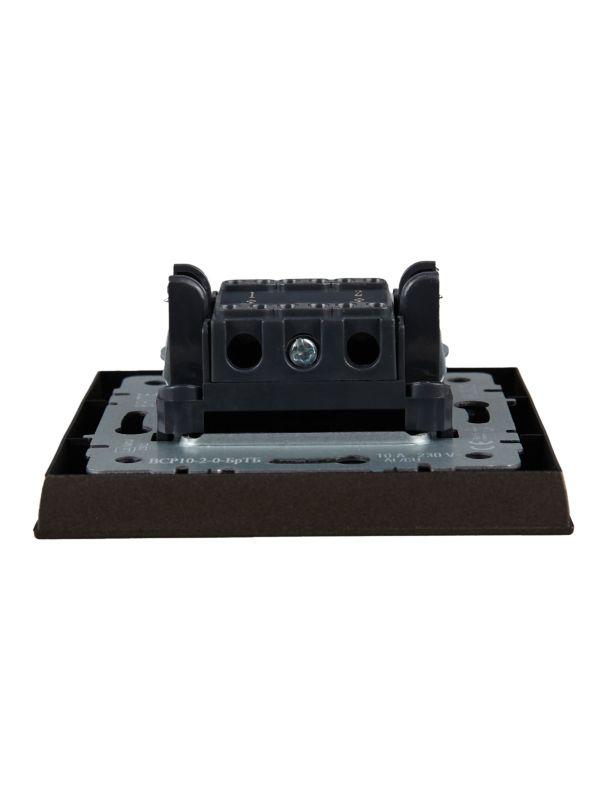  Выключатель 2-кл. СП BRITE ВСР10-2-0-БрТБ 10А в сборе бр. IEK BR-V20-0-10-K45-F фото в каталоге от BTSprom.by