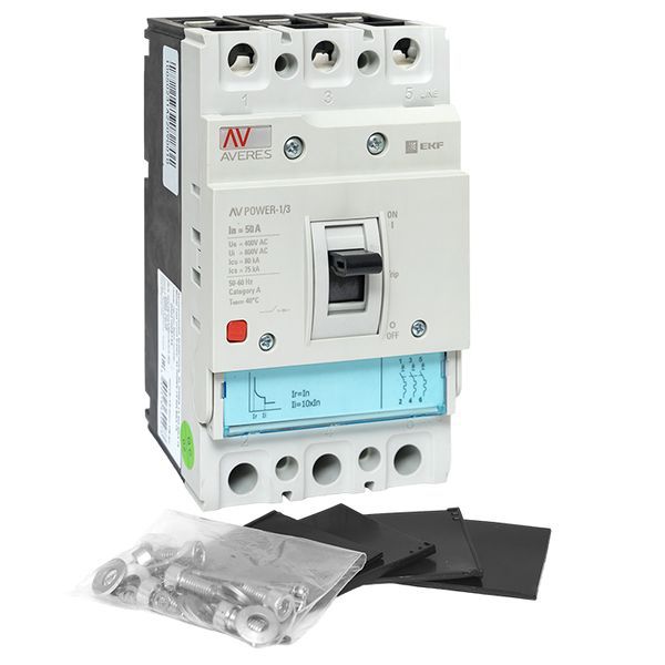  Выключатель автоматический 50А 80кА AV POWER-1/3 TR AVERES EKF mccb-13-50H-TR-av фото в каталоге от BTSprom.by