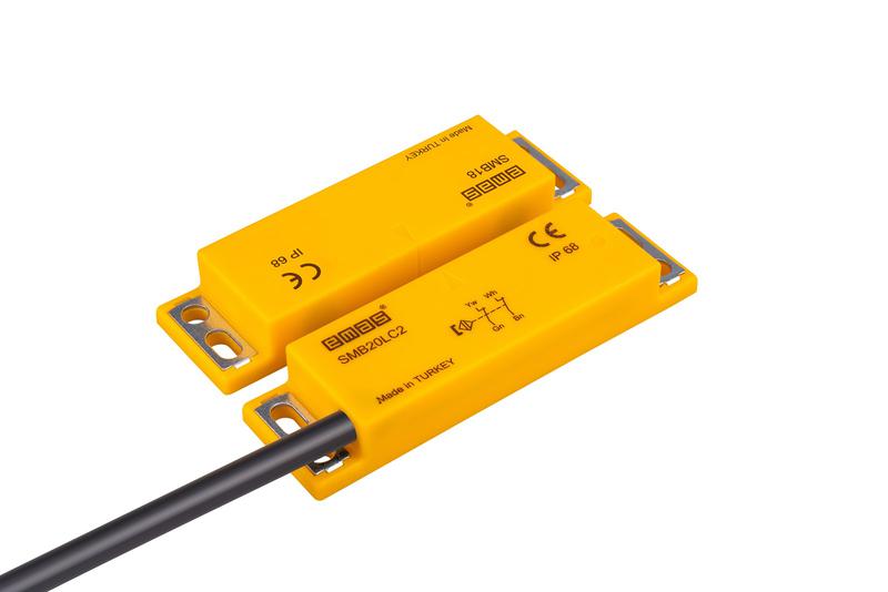 датчик магнитный (2нз) провод 2м (расст. сраб. 8мм) левый выход ip68 emas smb20lc2-b18 от BTSprom.by