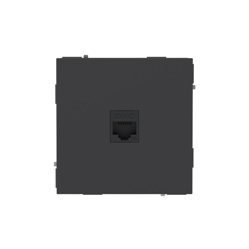 розетка компьютерная 1-м kant rj45 кат.6a без шторки черн. уголь dkc 7012673 от BTSprom.by