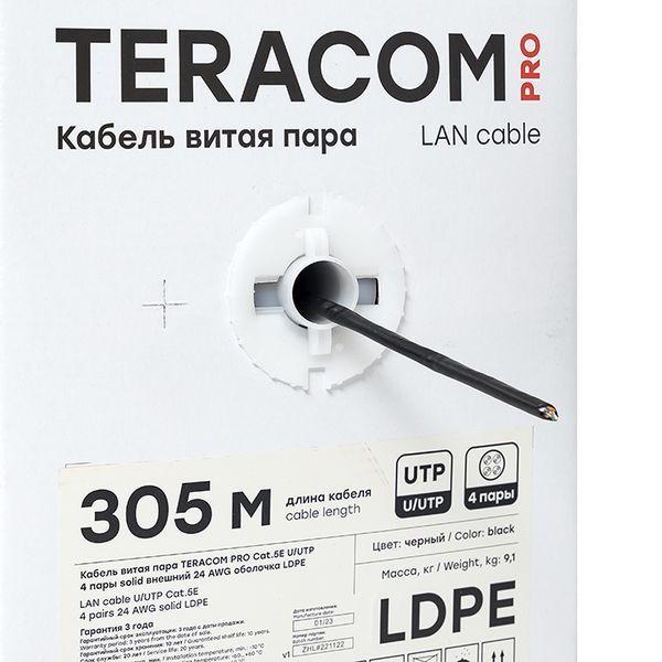  Кабель витая пара U/UTP кат.5E 4 пары 24 AWG solid внешн. LDPE черн. (м) TERACOM PRO EKF TRP-5EUTP-04PE-BK-OUT3 фото в каталоге от BTSprom.by