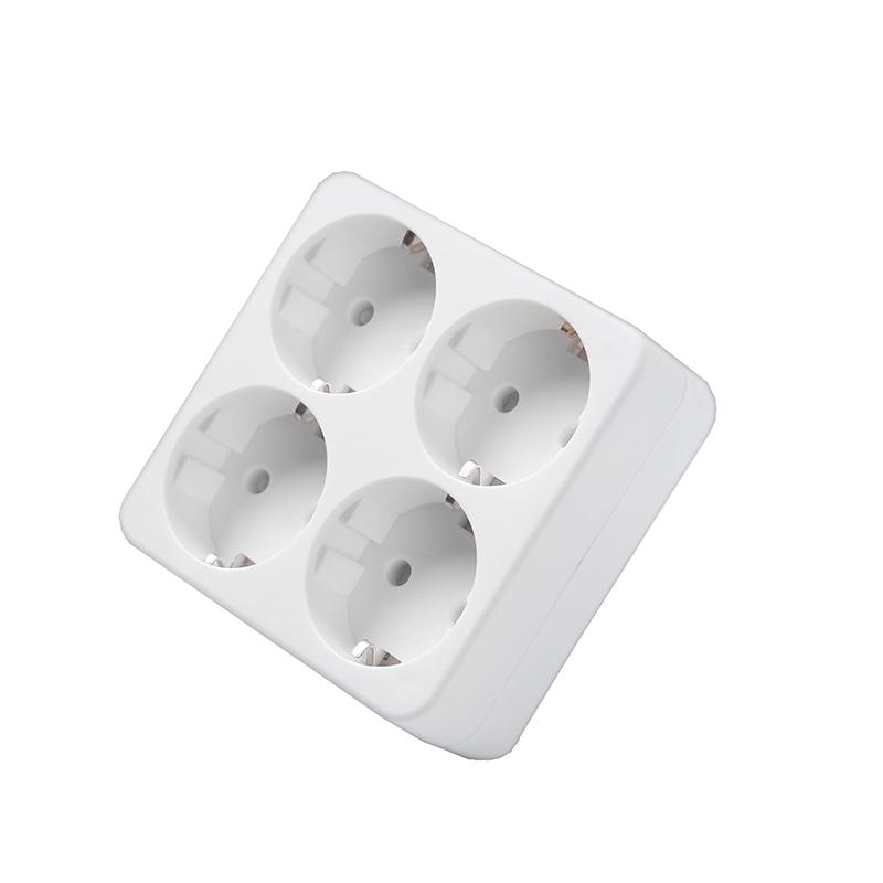 разветвитель 4-м квадрат с заземл. 16а 3500вт 250в бел. dомток 2661 от BTSprom.by