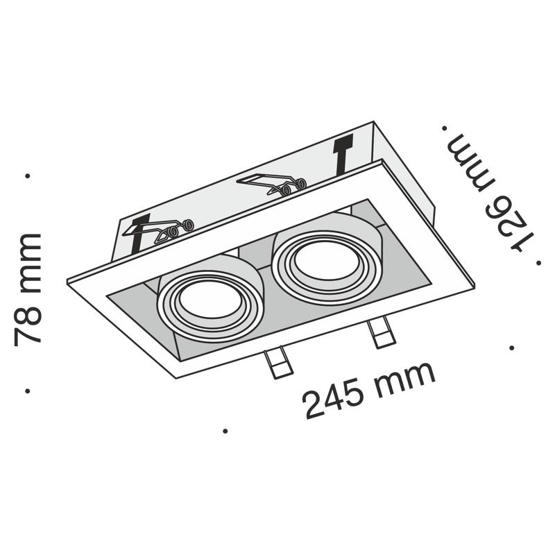  Светильник Metal Modern GU10 2х10Вт встраив. Maytoni DL008-2-02-S фото в каталоге от BTSprom.by