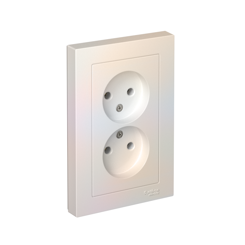 розетка 2-м сп atlasdesign 16а ip20 без заземл. в сборе жемчуж. se atn000420 от BTSprom.by