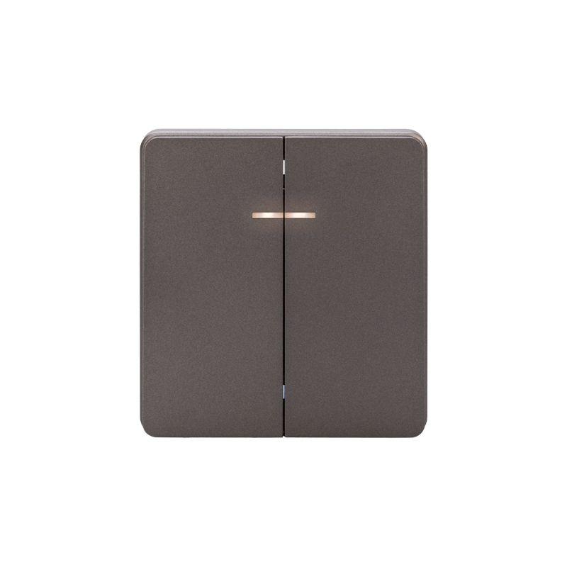 выключатель 2-кл. сп round miele 10а с подсветкой титан kranz kr-78-0714-2 от BTSprom.by
