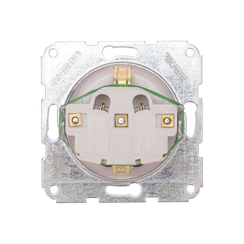 Розетка 1-м СП 16А DEA с заземл. защ. шторки механизм бел. Kranz KR-78-0212 фото в каталоге от BTSprom.by
