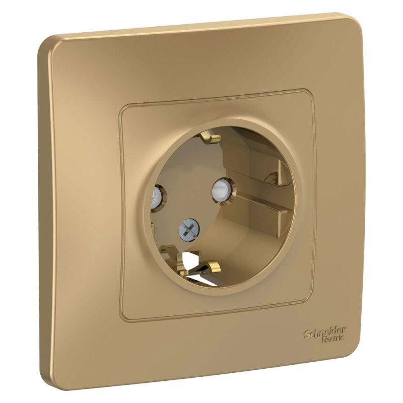 розетка 1-м сп blanca 16а ip20 250в с заземл. защ. шторки титан se blnrs001114 от BTSprom.by