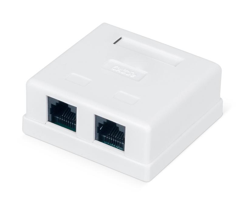 розетка компьютерная 2-м оп wr-ws-8p8c-c5e-2 rj45 кат.5e неэкранир. dual idc бел. wrline 505216 от BTSprom.by
