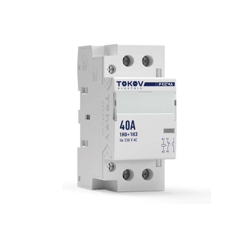 контактор модульный 36мм 40а 230в ас 1но 1нз prizma tokov electric tke-pz-mc-2-40-230-11 от BTSprom.by