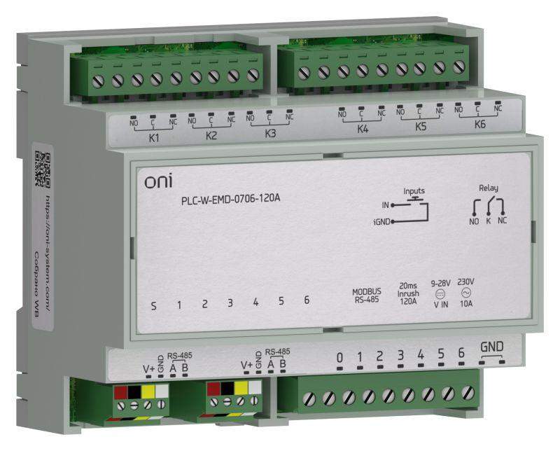 расширение коммутирующее 7 di 6 do макс. п. ток 120а плк w. oni plc-w-emd-0706-120a от BTSprom.by