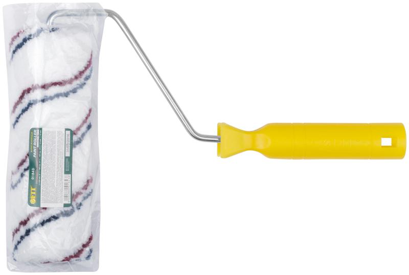  Валик микроволокно с красной и синей полосками диам. 40/63мм ворс 12мм 180мм бел. FIT 01843 фото в каталоге от BTSprom.by