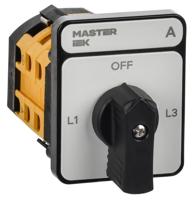 переключатель кулачковый 10а (сх. 98) стандартная черн. рукоятка master iek mi-cs10-010-098-k02 от BTSprom.by