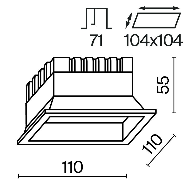  Светильник Okno 12Вт 3000-4000-6000К IP44 100град. встраив. Maytoni DL056-12W3-4-6K-W фото в каталоге от BTSprom.by