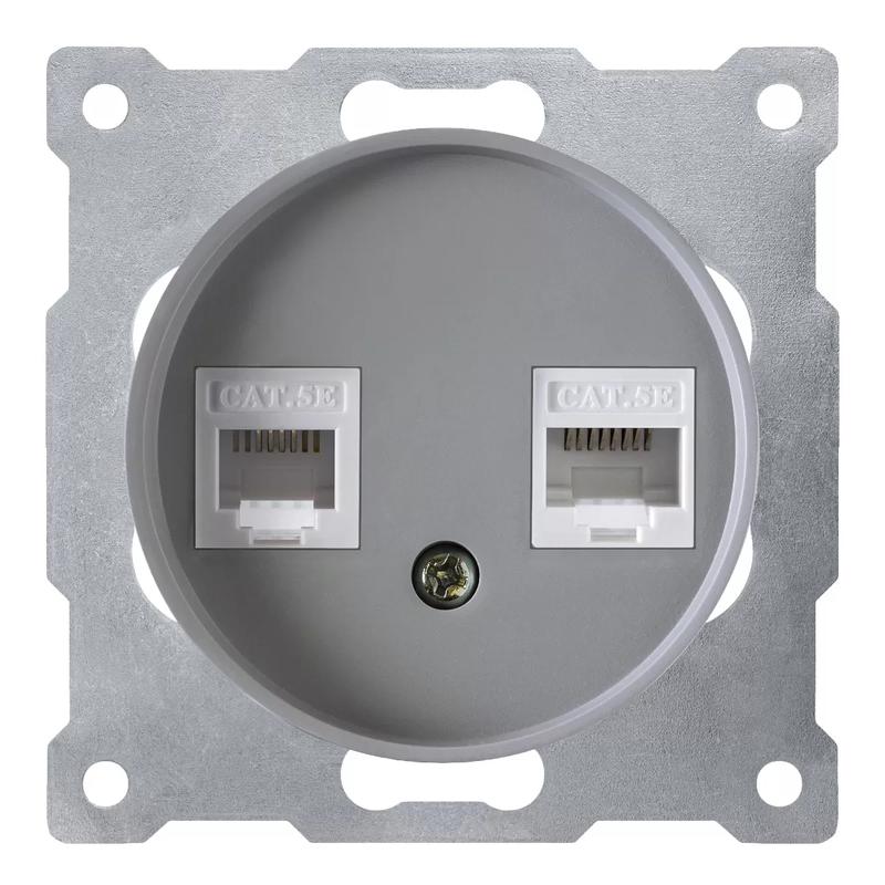 розетка компьютерная 2-м сп florence rj45 кат.5e механизм сер. (1e20901302) onekeyelectro 2172841 от BTSprom.by