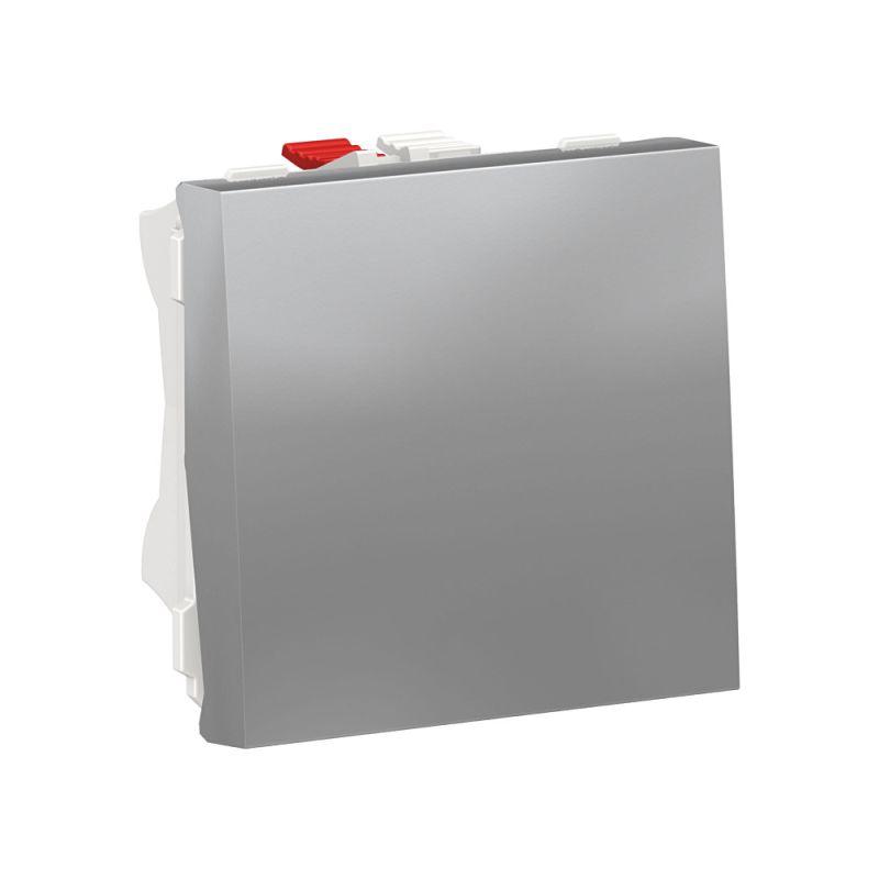  Выключатель 1-кл. 2мод. СП Unica Modular IP21 (сх. 1) 250В 10AX алюм. SchE NU320130 фото в каталоге от BTSprom.by