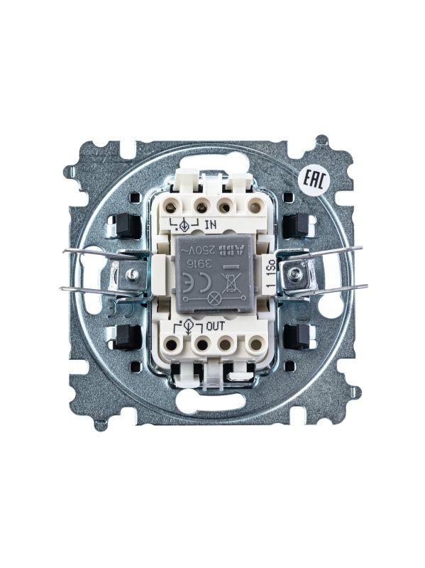  Выключатель 1-кл. СП Levit IP20 с подсветкой серебр./дым. черн. ABB 2CHH590146A6070 фото в каталоге от BTSprom.by