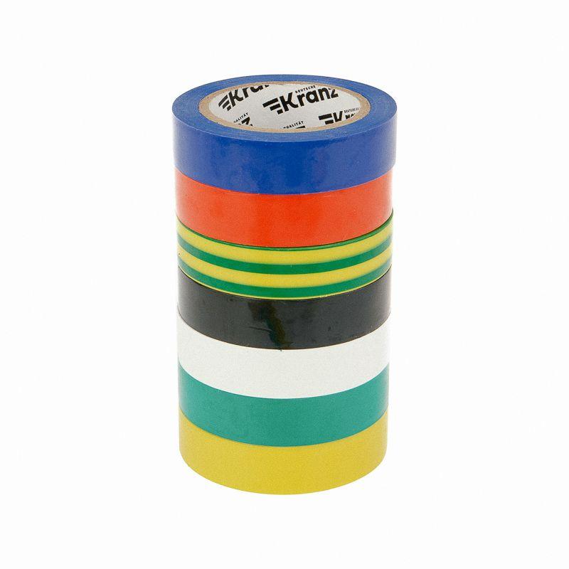  Набор изоляционных лент 0.13х15мм 10м 7 цветов Kranz KR-09-2010-E фото в каталоге от BTSprom.by