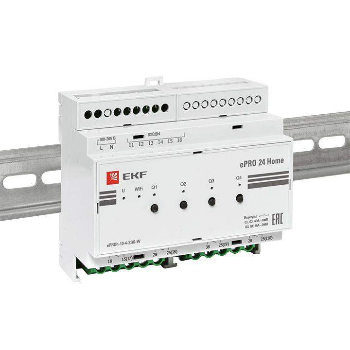 Контроллер ePRO 24 удаленного управления 6вх\4вых 230В WiFi Home EKF ePRO-h-10-4-230-W фото в каталоге от BTSprom.by  Контроллер ePRO 24 удаленного управления 6вх\4вых 230В WiFi Home EKF ePRO-h-10-4-230-W фото в каталоге от BTSprom.by