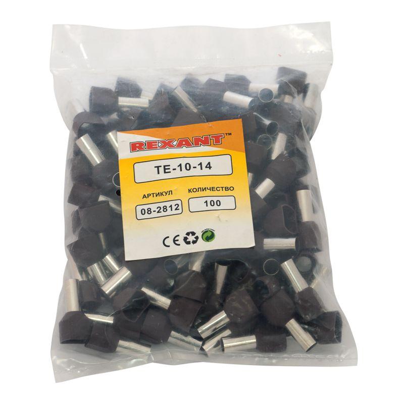  Наконечник штыревой втулочный изолир. (НШВИ F-14мм) 2х10кв.мм (TE-10-14) красн. REXANT 08-2812 фото в каталоге от BTSprom.by