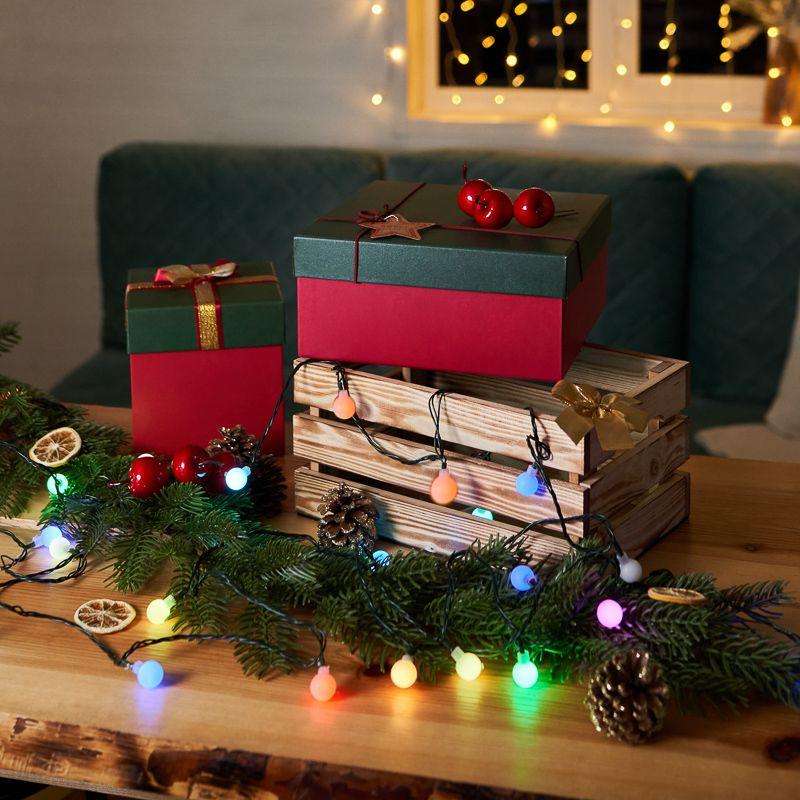  Гирлянда светодиодная "Шарики" 5м d18мм 30LED RGB 3.5Вт IP20 провод ПВХ темн. зел. Neon-Night 303-540 фото в каталоге от BTSprom.by