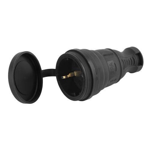 разъем каучуковый с заземл. прям. 16а ip44 черн. эра б0044541 от BTSprom.by