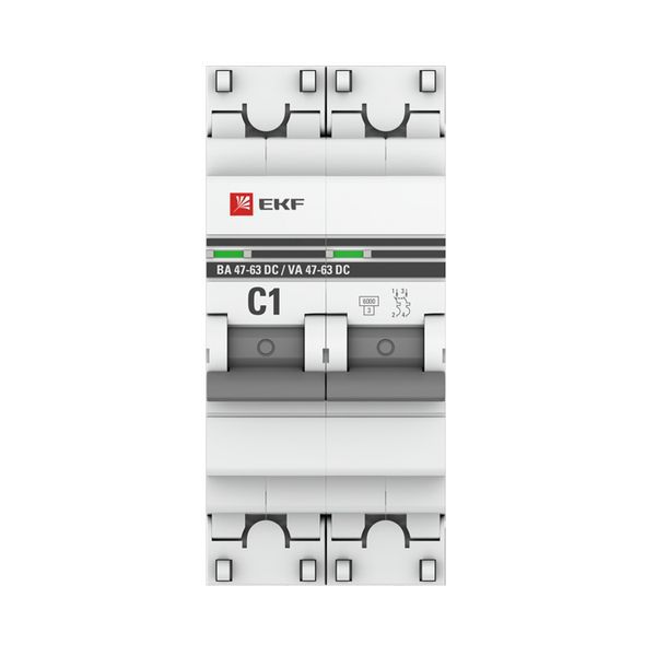  Выключатель автоматический модульный 2п C 1А 6кА ВА 47-63 DC PROxima EKF mcb4763-DC-2-01C-pro фото в каталоге от BTSprom.by