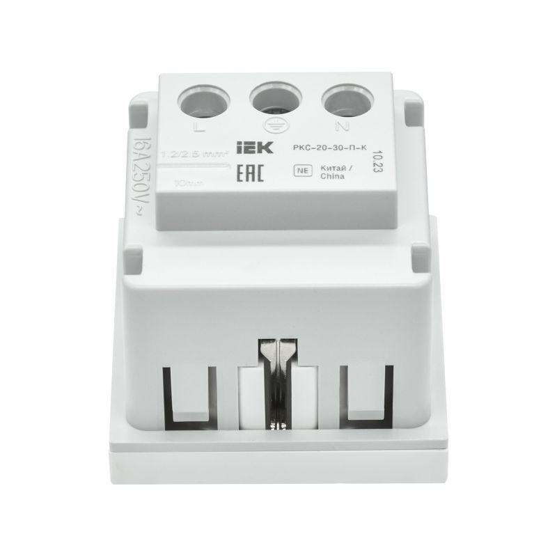  Розетка PRIMER с заземл. защ. шторки винт. зажим РКС-20-30-П-К бел. IEK PR-KK40D-RSZH-2-2-K01 фото в каталоге от BTSprom.by