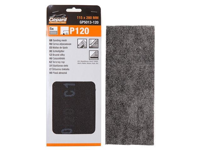 сетка абразивная 115х280мм р100 5шт. gepard (gp5013-100) gp5013-100 от BTSprom.by