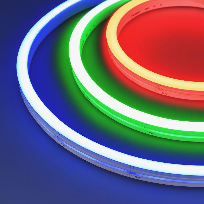 лента светодиодная wave-side-pu-h120-06x12mm 24в rgb 8вт/м ip68 wire x1 вывод боков. герметичная (уп.1м) arlight 052594 от BTSprom.by